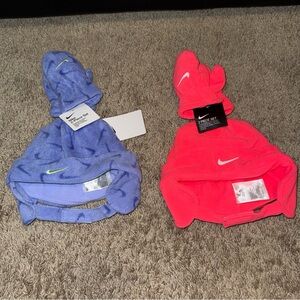 Nike Toddler Hat and Mitten Set Bundle in Blue/Purple and Pink